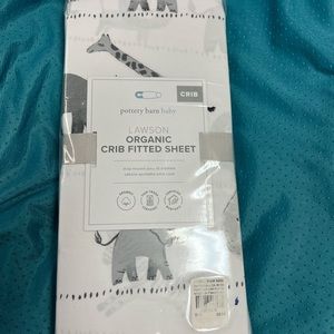 Pottery barn kids crib sheets.